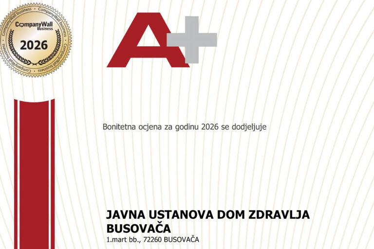 Dom-zdravlja-Busovaca-2026-Certifikat-bonitetne-izvrsnosti-A-plus-naslovna